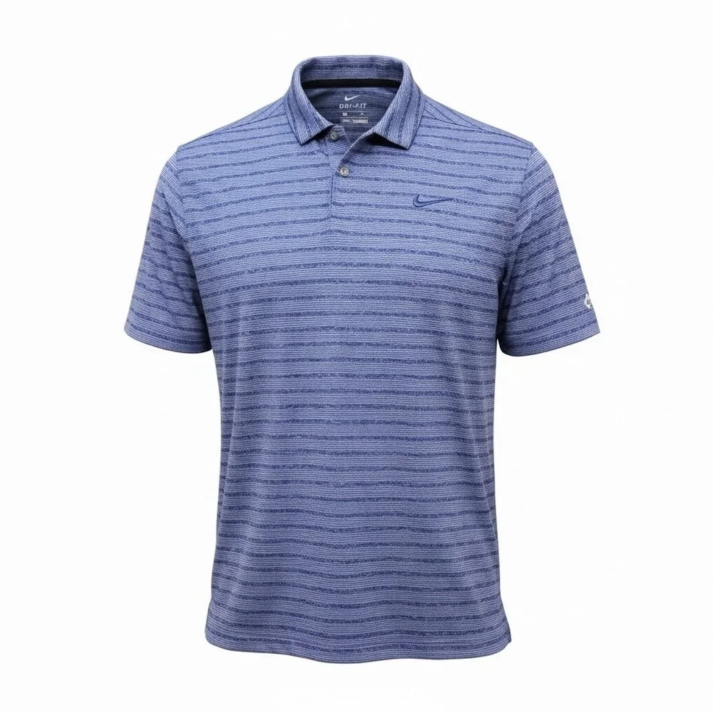 Nike Dri-FIT‎ Vapor Stripe Polo Incline Village Lake Tahoe Blue Men's Size XXL